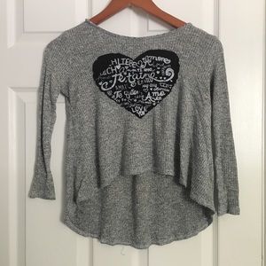 Grey long sleeve with a heart